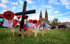 Momentka z oslav Dne válečných veteránů na náměstí Míru v Praze dne 10. 11. 2023.