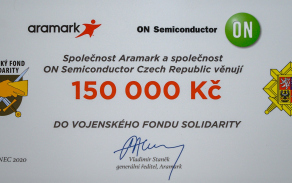 Společnost Aramark společně s firmou ON Semiconductor věnovaly částku 150.000 Kč.  
